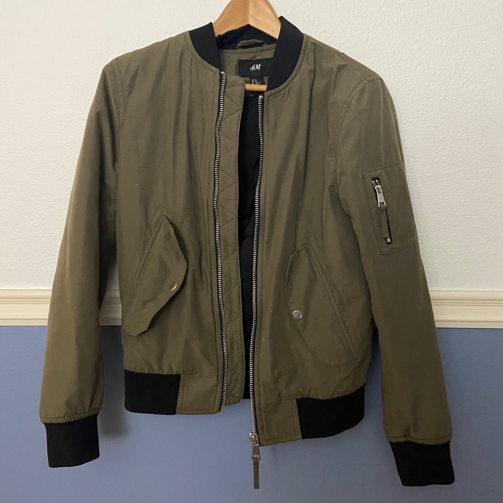 H&M Army Green Bomber Jacket